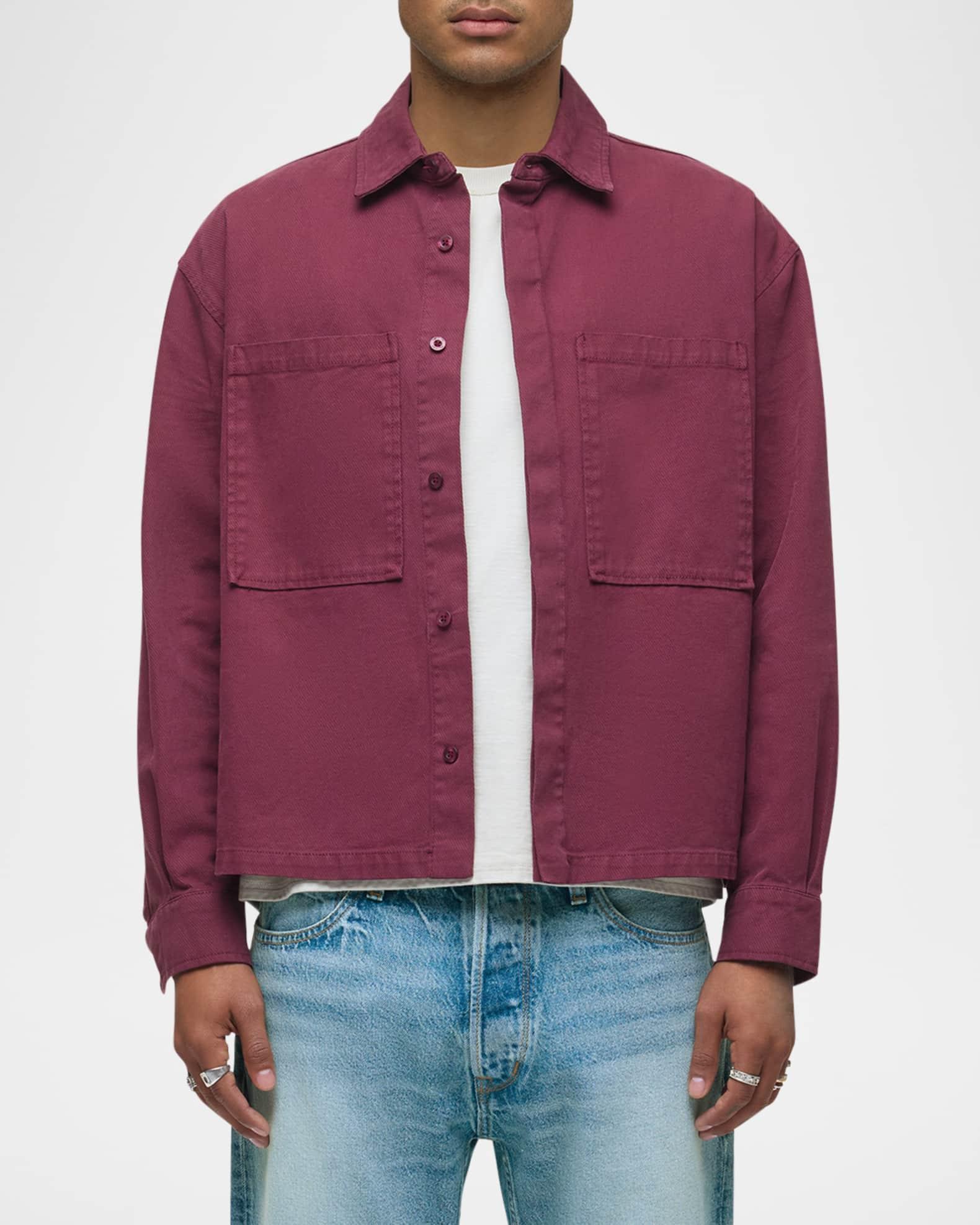 Men's Cotton Hidden-Placket Overshirt Product Image