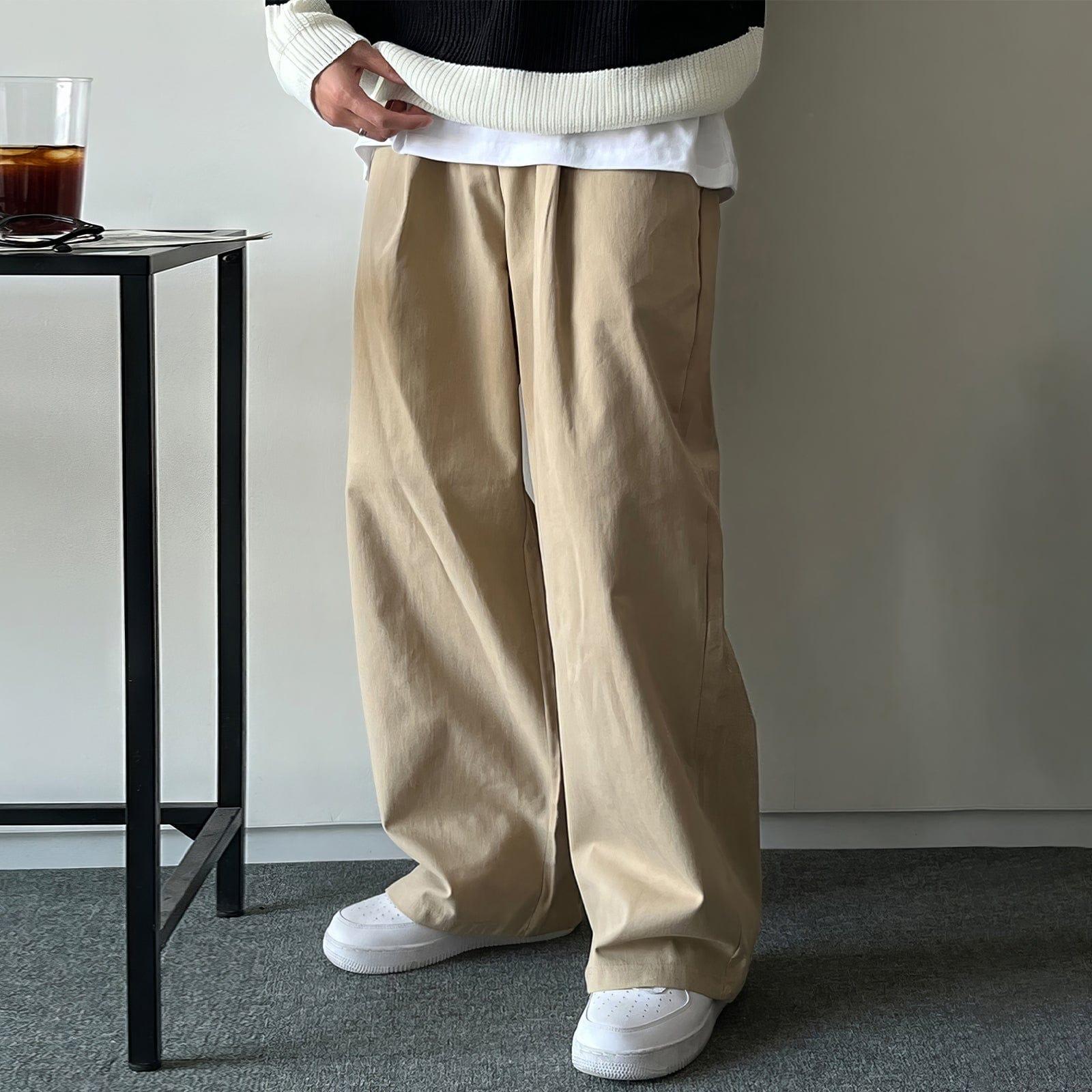 RT No. 12556 PLEATED FOLDED STRAIGHT PANTS Product Image