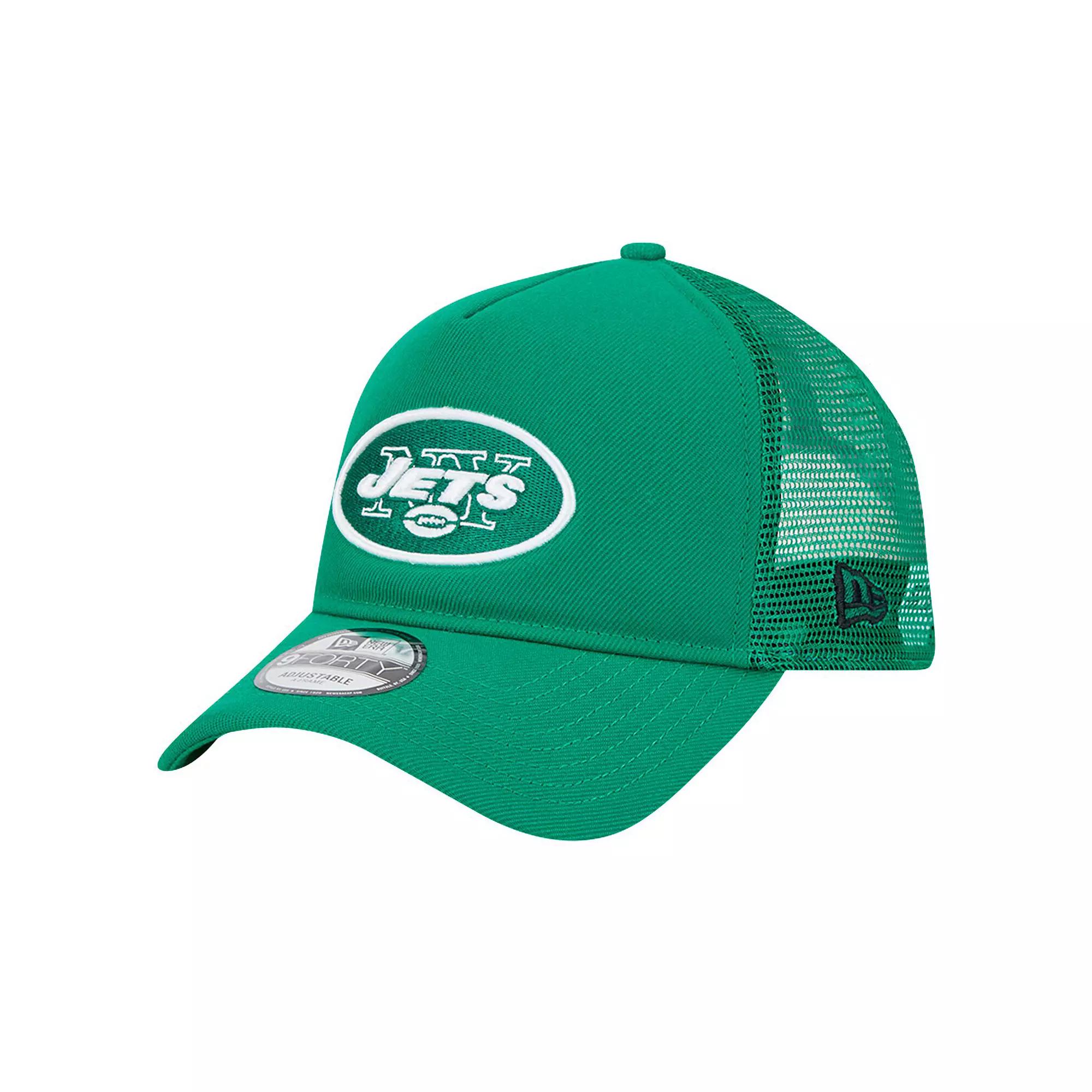 Men's New Era Green New York Jets 9FORTY A-Frame Trucker Adjustable Hat Product Image
