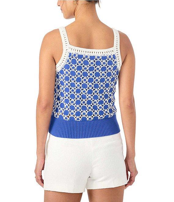 Trina Turk Suez Geometric Knit Square Neck Sleeveless Cami Product Image