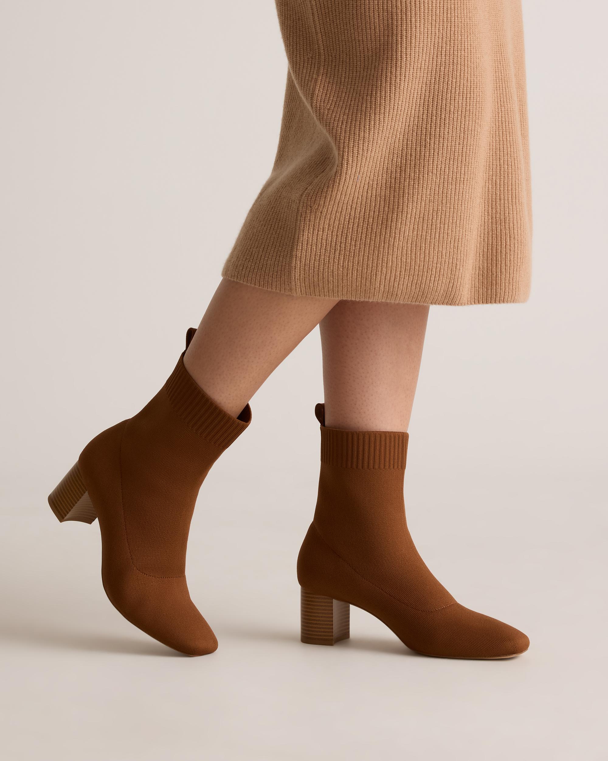 Quince | Women's Eco Knit Heeled Bootie Eco-Knit Product Image