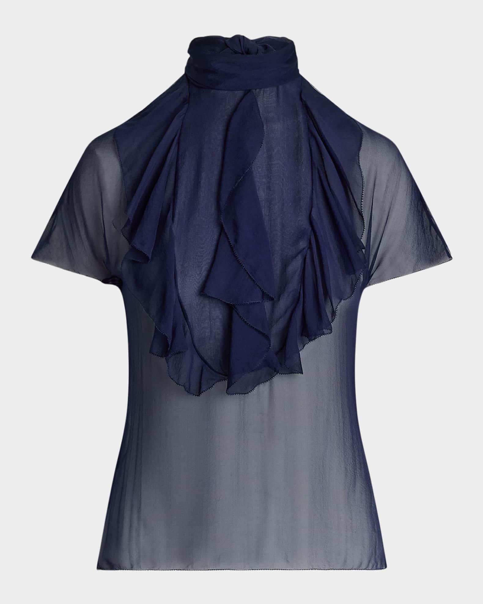 Etta Ruffle Bib Washed Chiffon Top Product Image