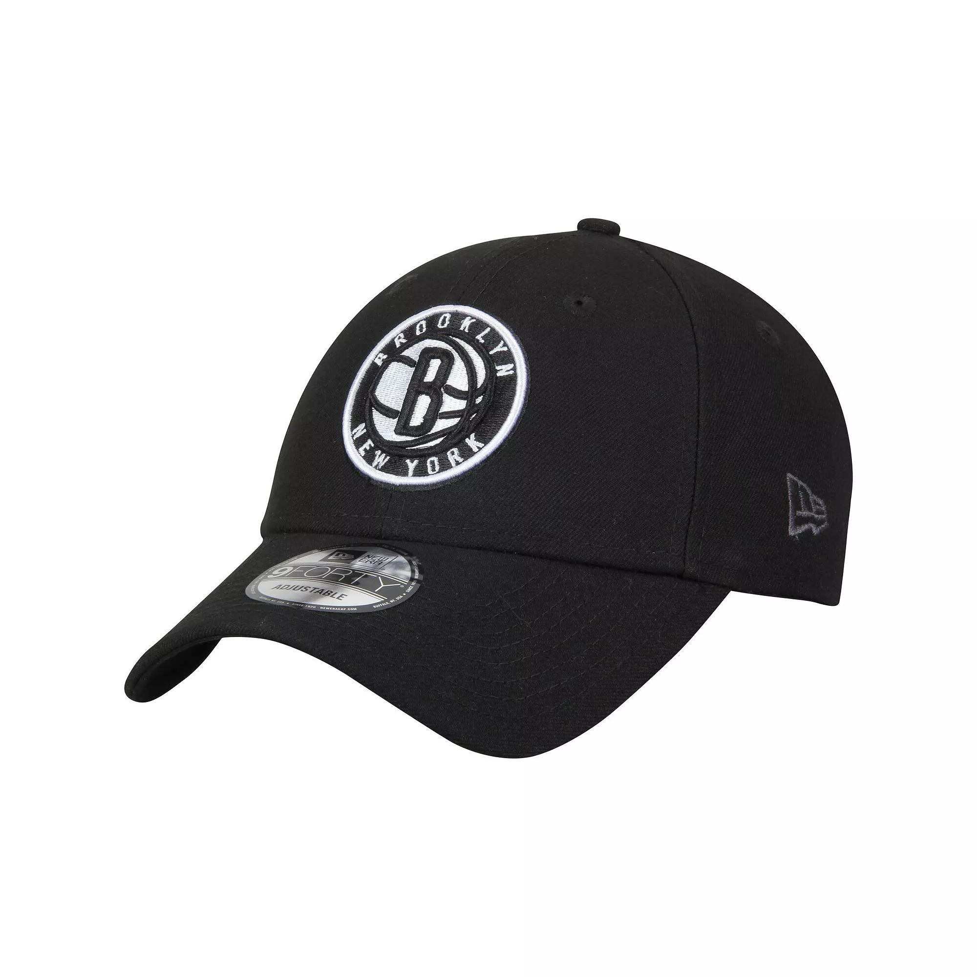 Men's New Era Black Brooklyn Nets Official Team Color 9FORTY Adjustable Hat Product Image