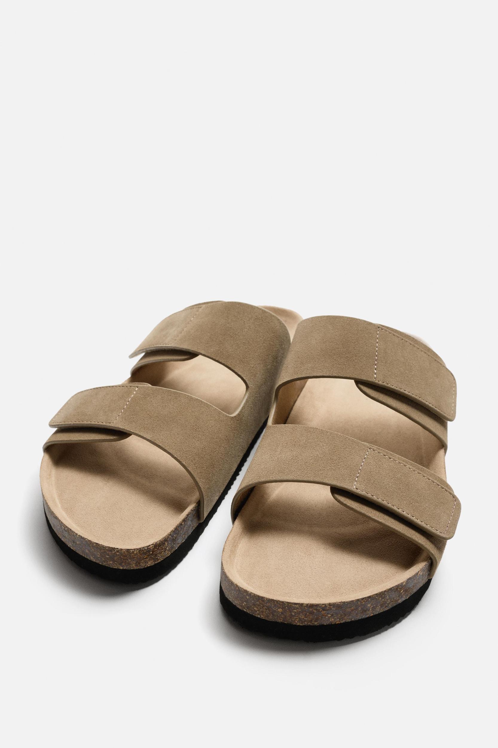 DOUBLE STRAP LEATHER SANDALS Product Image
