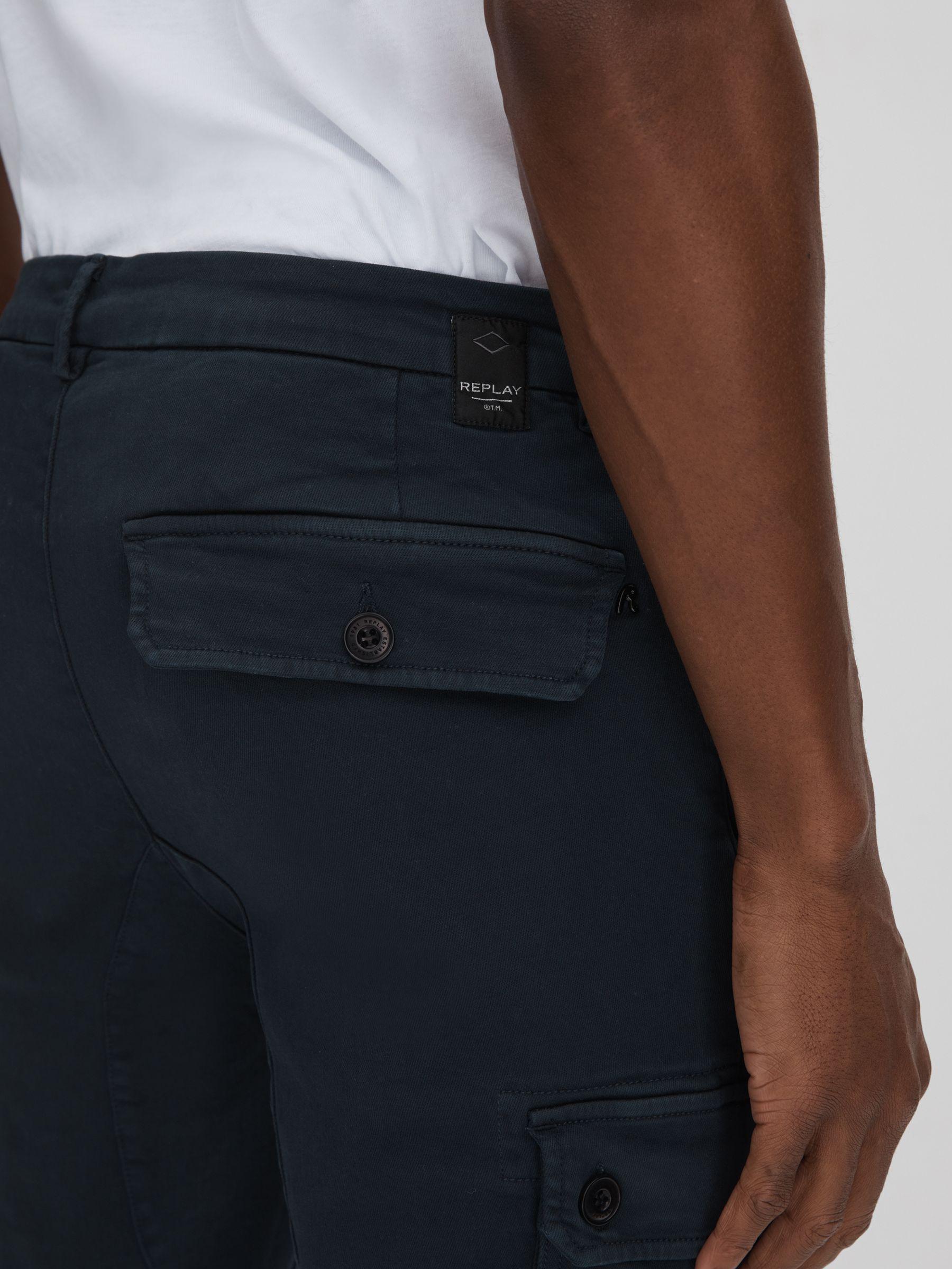 Slim Fit Cargo Trousers in Blue Product Image