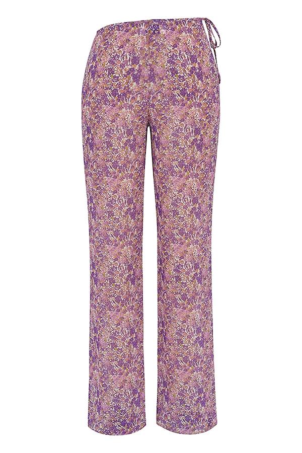 Keala  violet floral cutout trousers - sale Product Image