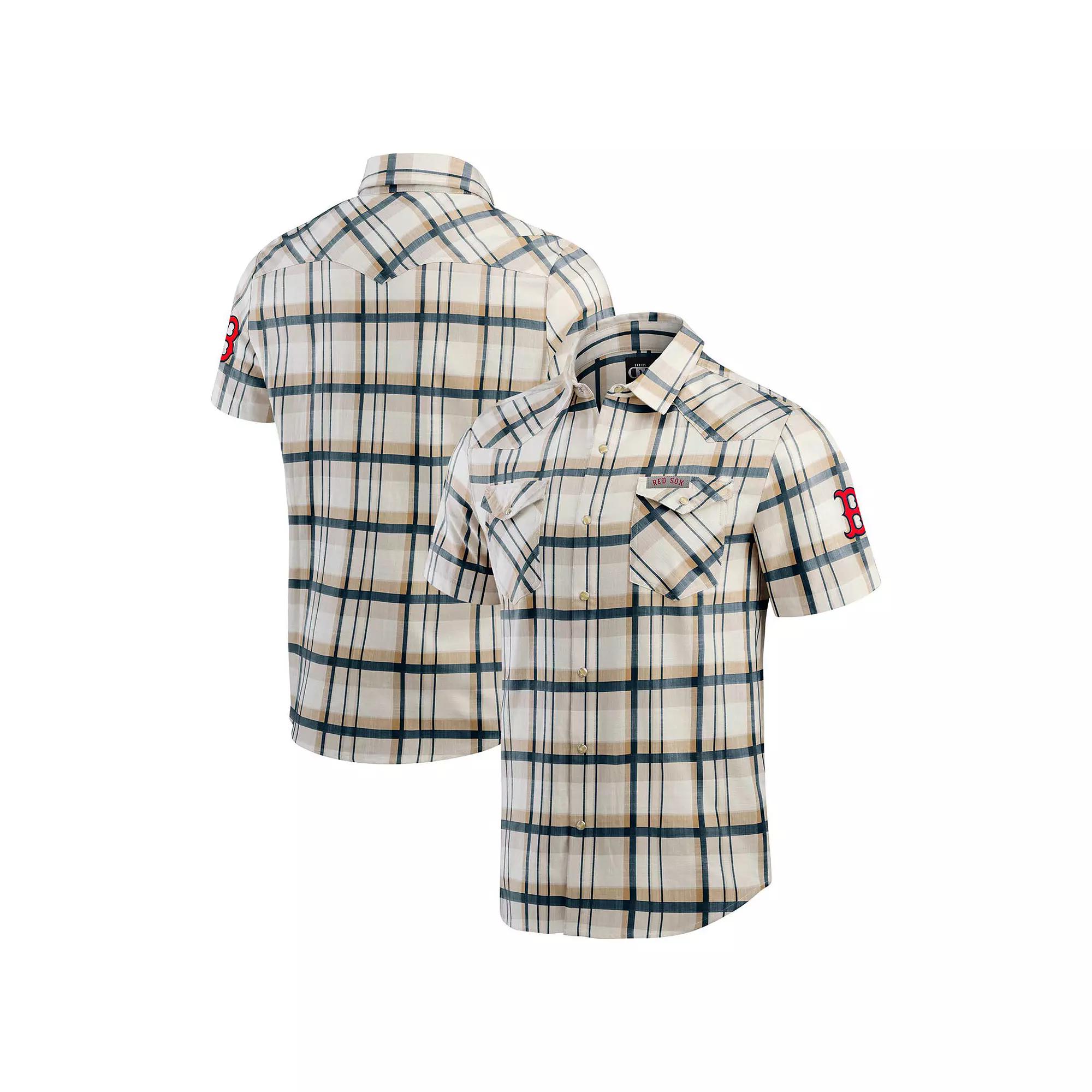 Men's Darius Rucker Collection by Fanatics Navy Boston Red Sox Plaid Full-Snap Shirt,  Product Image