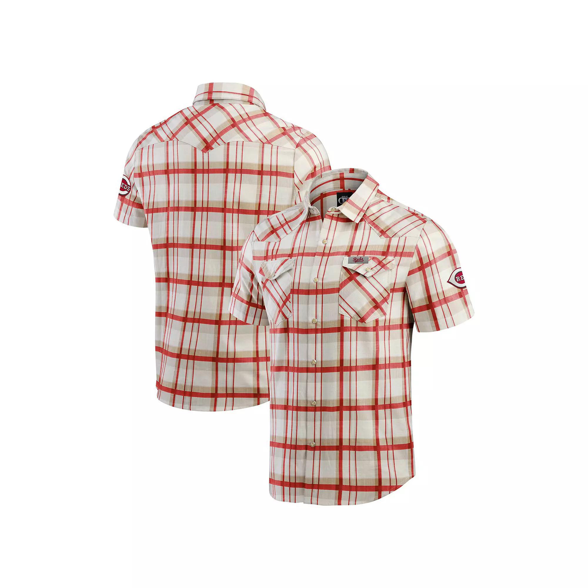 Men's Darius Rucker Collection by Fanatics Navy Boston Red Sox Plaid Full-Snap Shirt,  Product Image