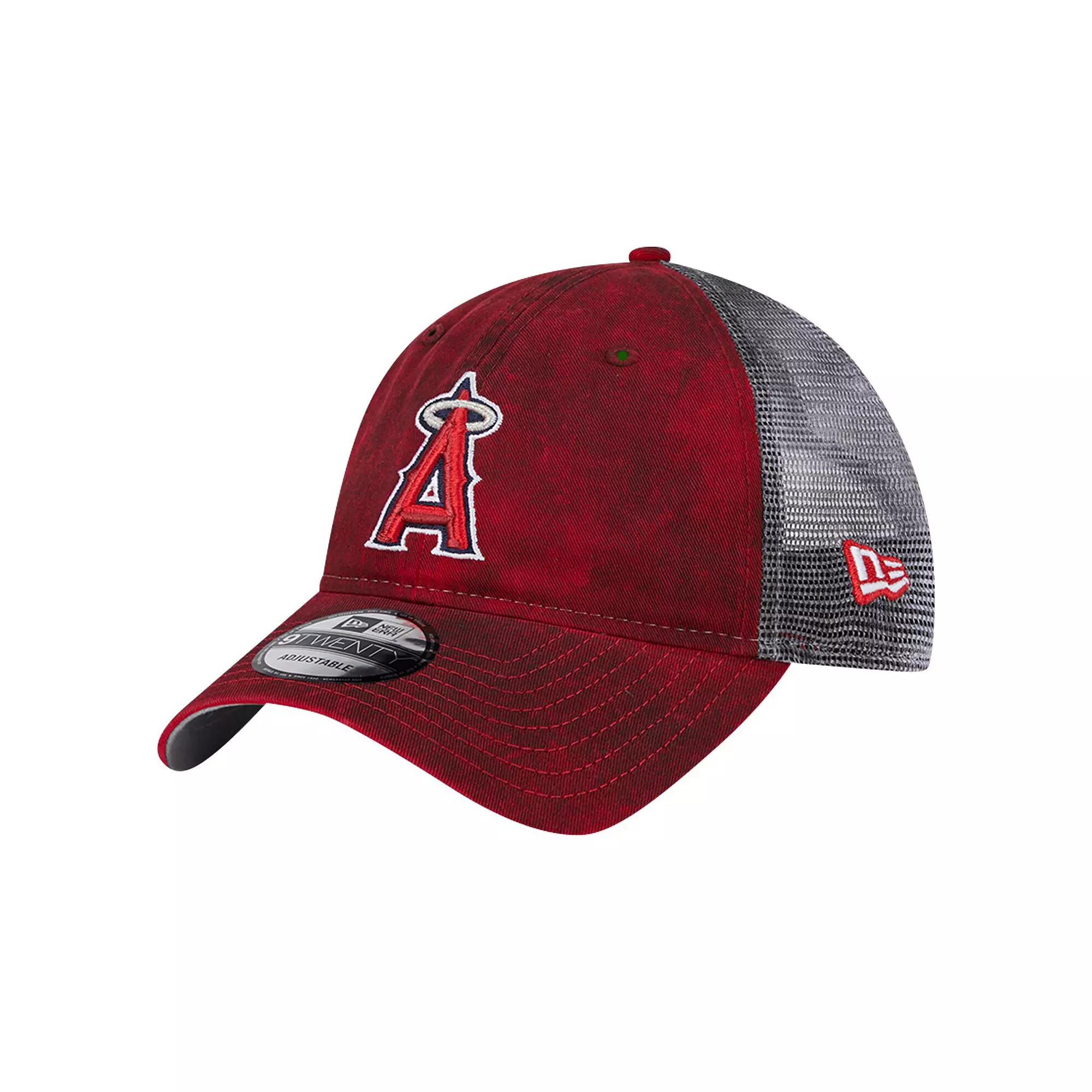 Men's New Era Red Los Angeles Angels Team Slick Trucker 9TWENTY Adjustable Hat Product Image