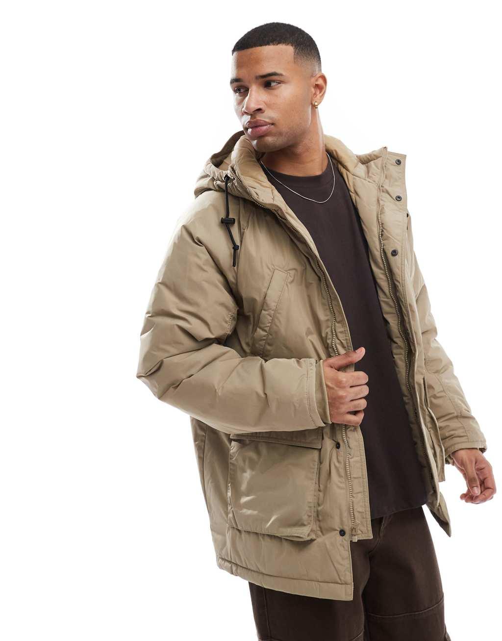 Nike Club parka jacket in khaki Product Image