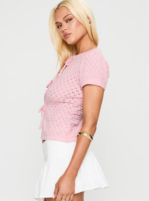 Mari Knit Top Pink Product Image