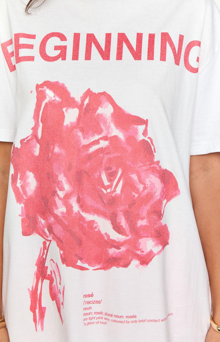 Beginning Rose White Tee Product Image
