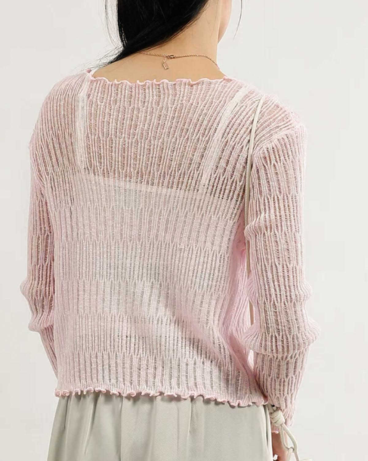 Pink Single Button Slim Cardigan Product Image