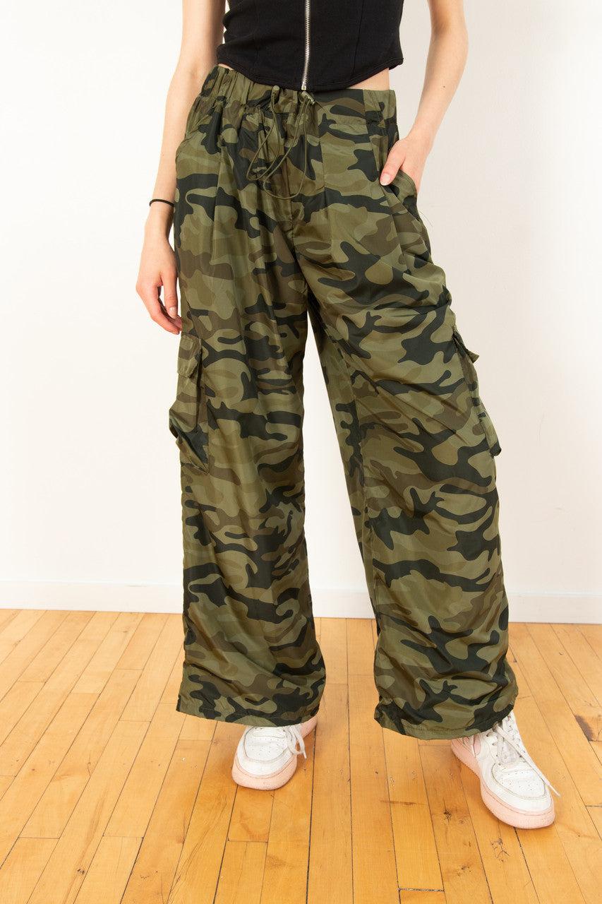 Wide Leg Camo Utility Pants Product Image