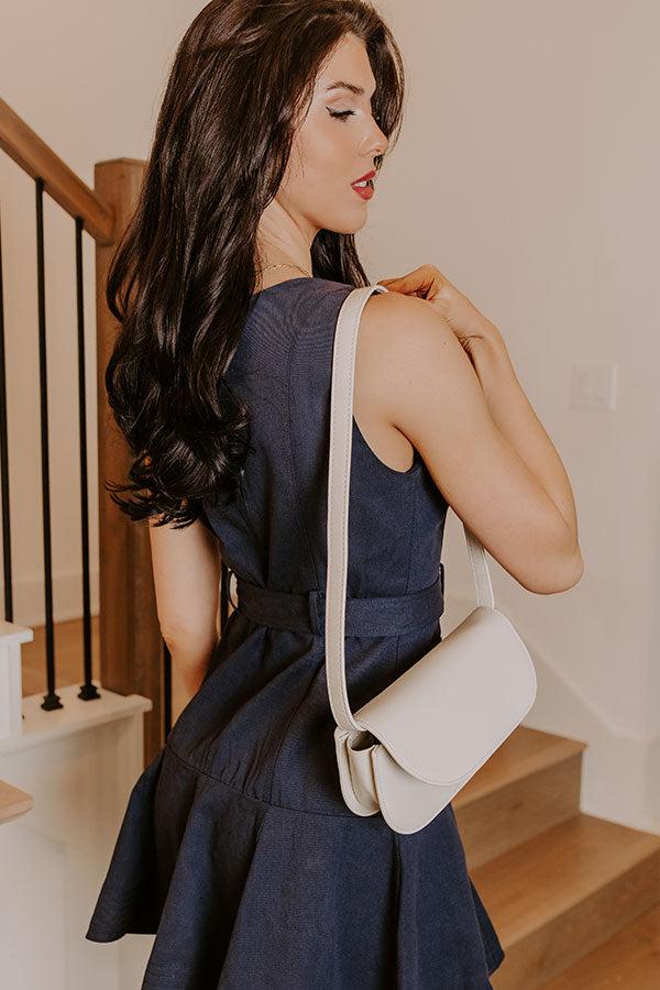 Inez Vegan Leather Shoulder Bag in Cream Product Image