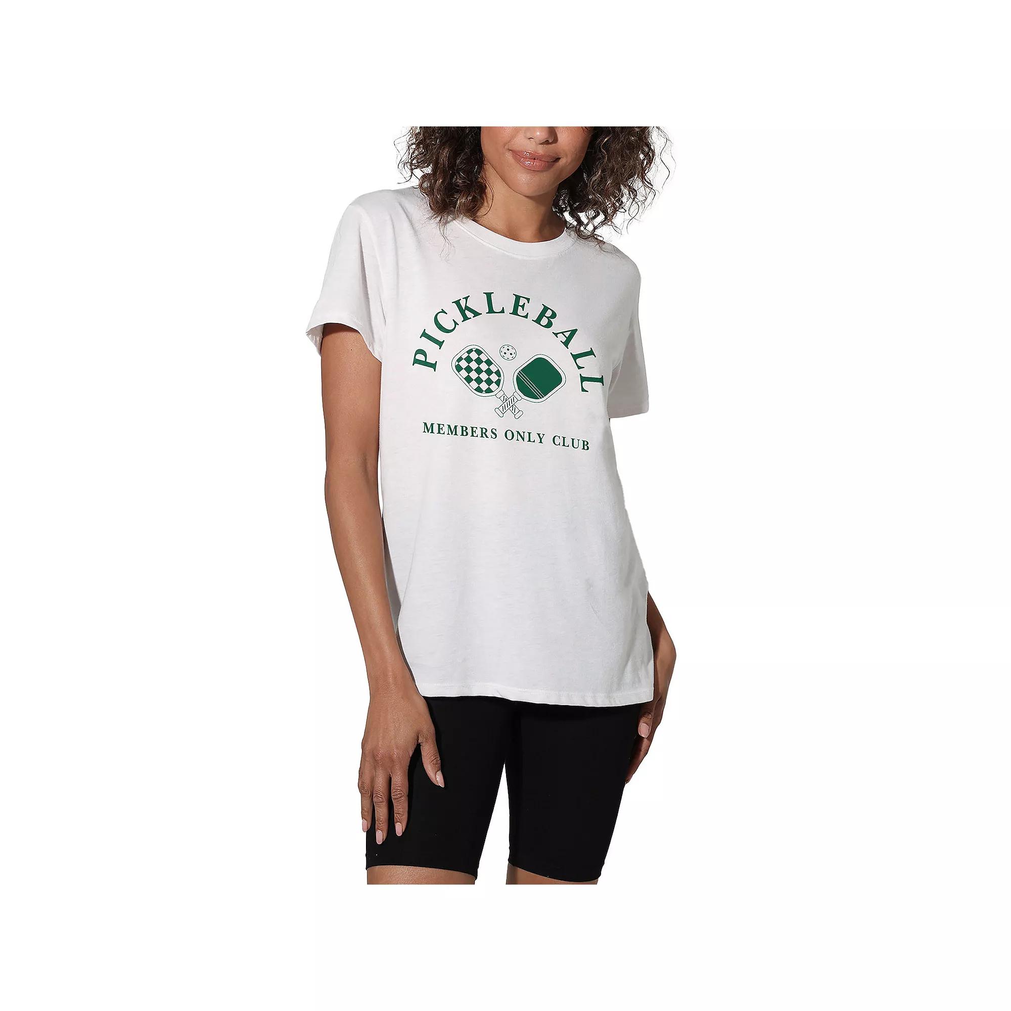 Women's Suburban Riot Pickleball Members Only Loose Graphic Tee, Girl's, Size: XS, White Product Image