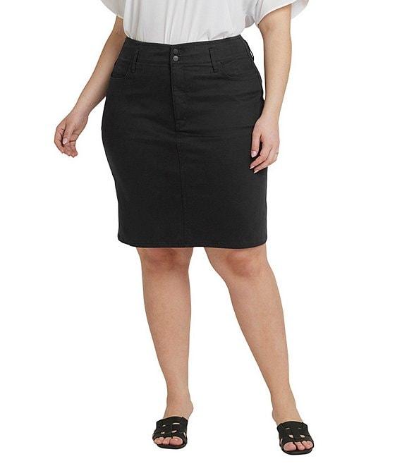 NYDJ Plus Size Hollywood High Waisted 4-Pocket Style Pencil Denim Skirt Product Image