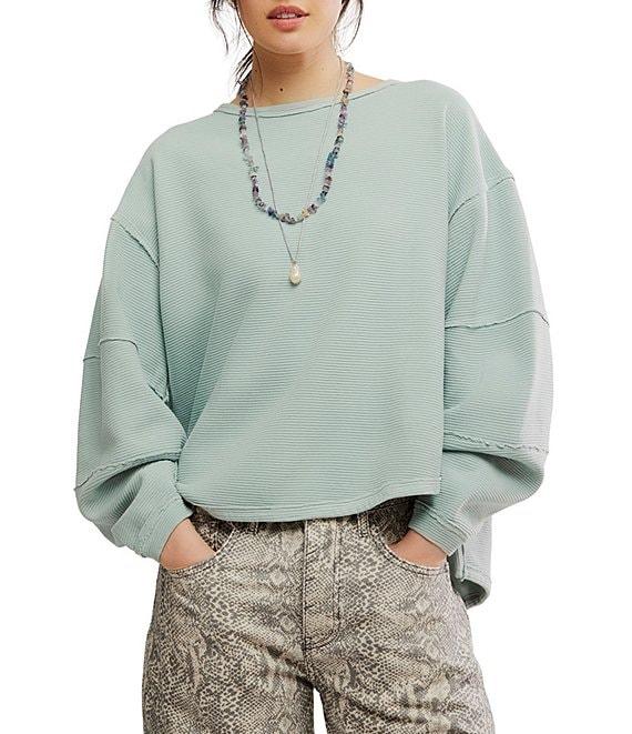 Free People We The Free Total Eclipse Rib Knit Crew Neck Long Sleeve Top Product Image