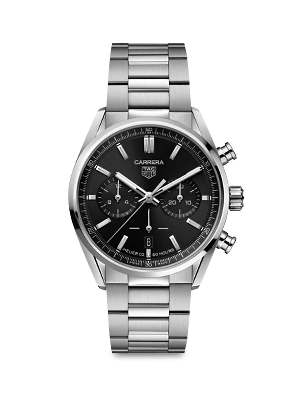 Mens Carrera Elegance 42MM Stainless Steel Bracelet Automatic Chronograph Watch Product Image