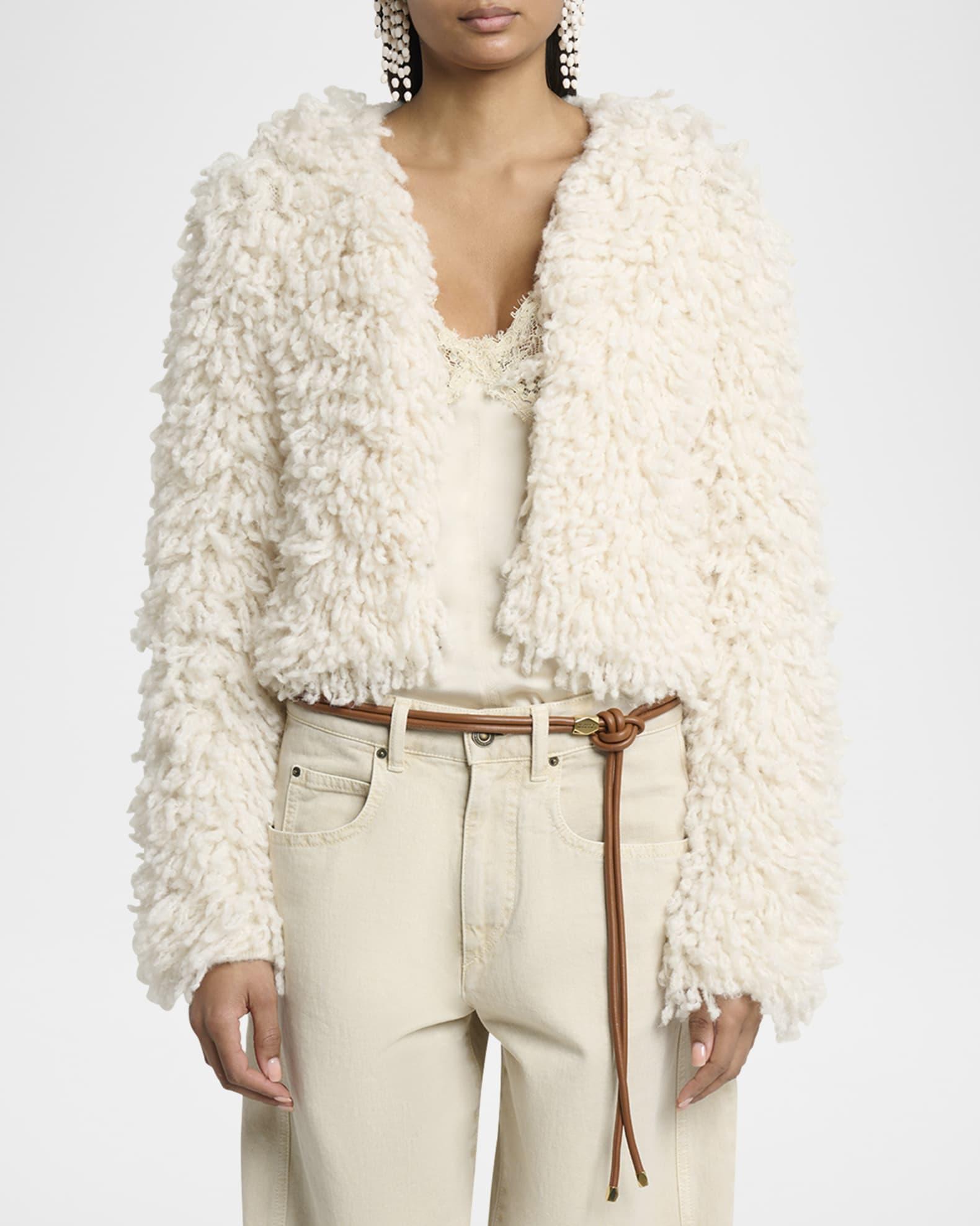 Fedra Furry Alpaca Knit Jacket Product Image