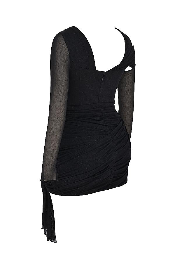 Santa  black glitter cutout mini dress Product Image