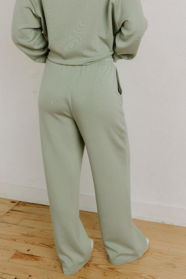 Morning Dew High Waist Scuba Pants in Sage Product Image