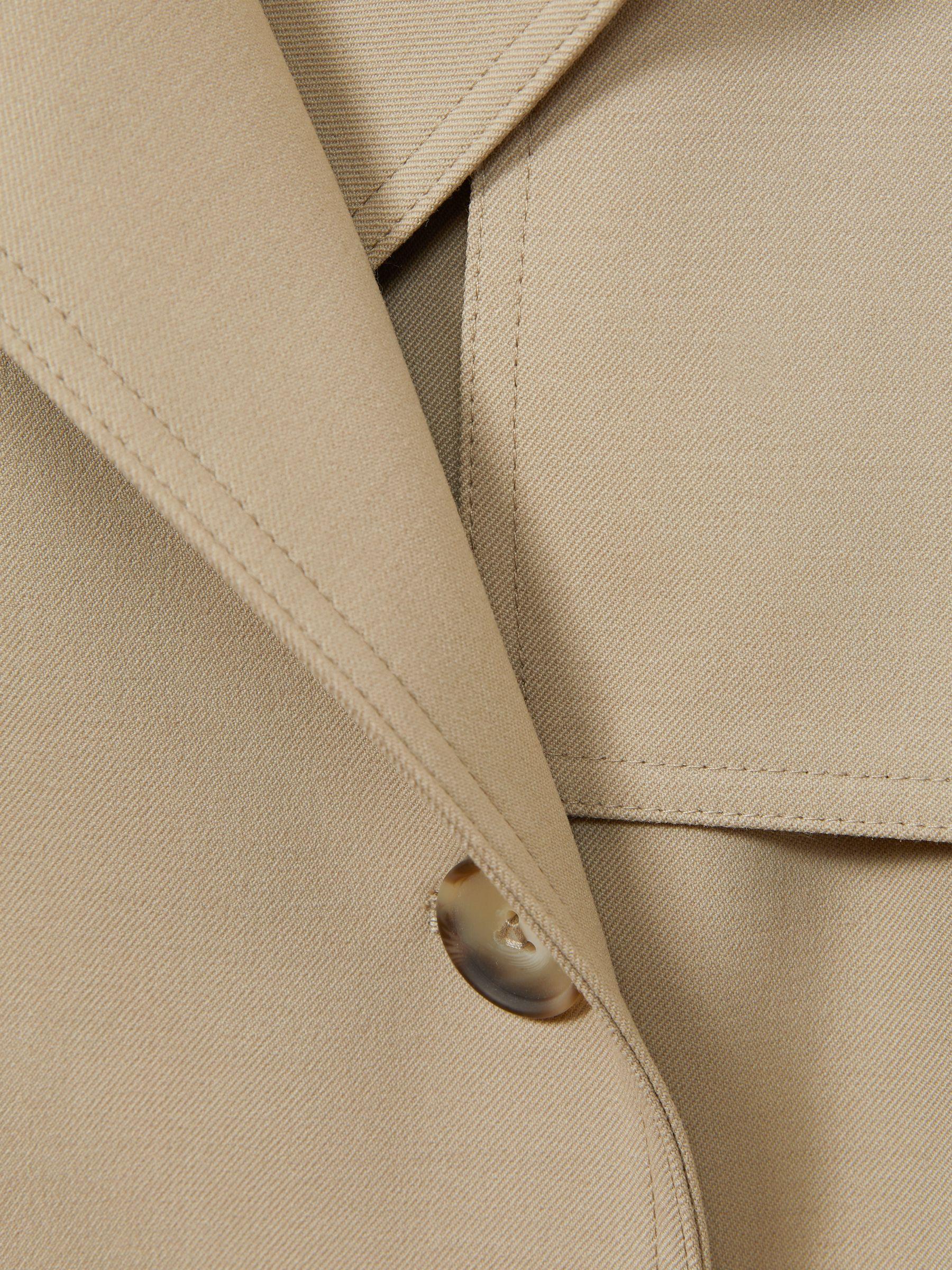 Darcie Khaki Double Breasted Belted Trench Coat Product Image