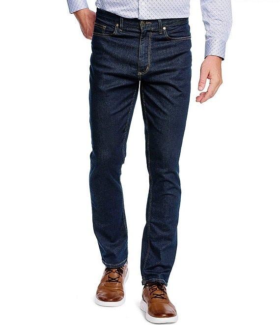 Johnston & Murphy 5-Pocket Regular Fit Tapered Leg Washed Stretch Denim Jeans Product Image