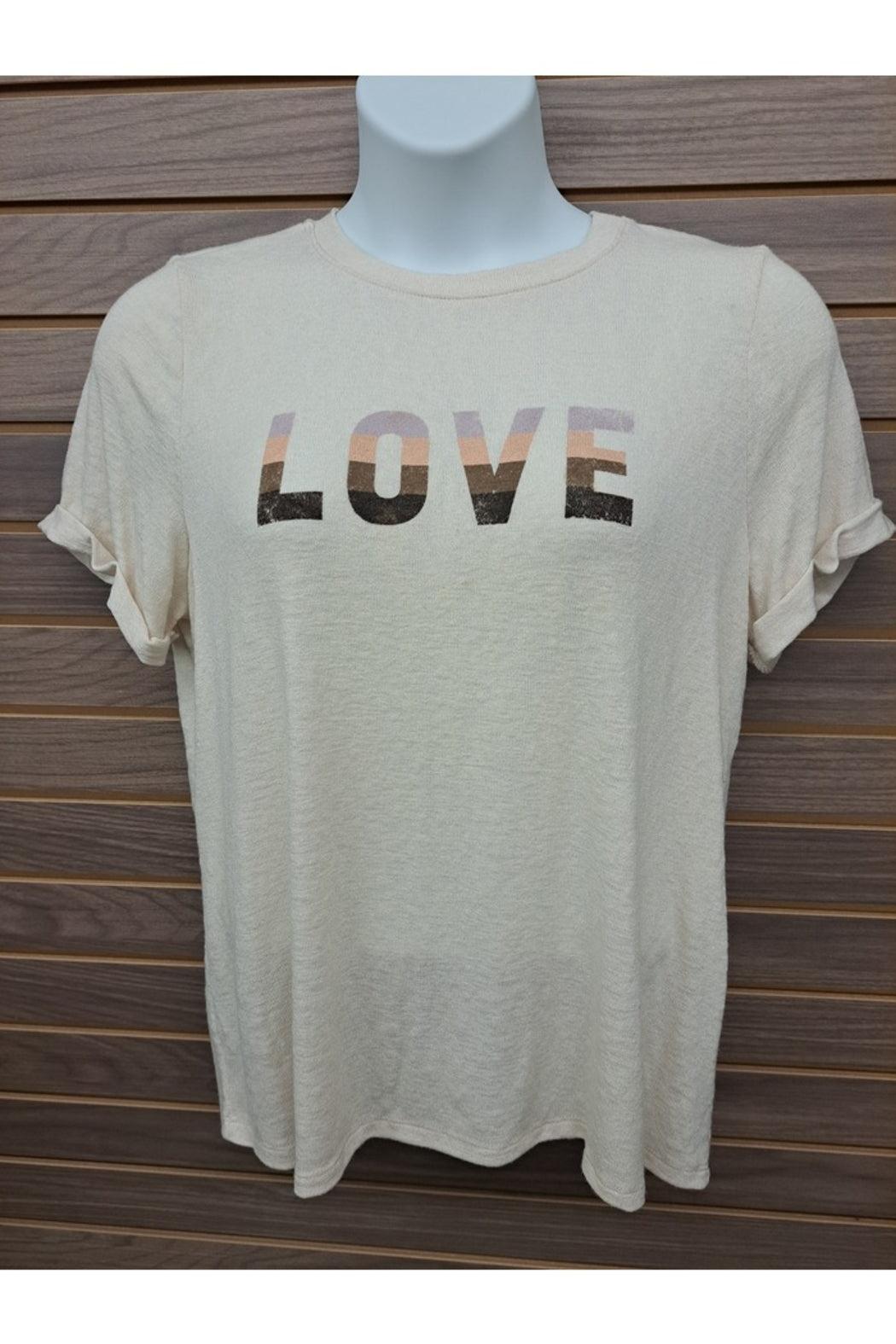 "Love" rolled sleeves tee shirt Product Image