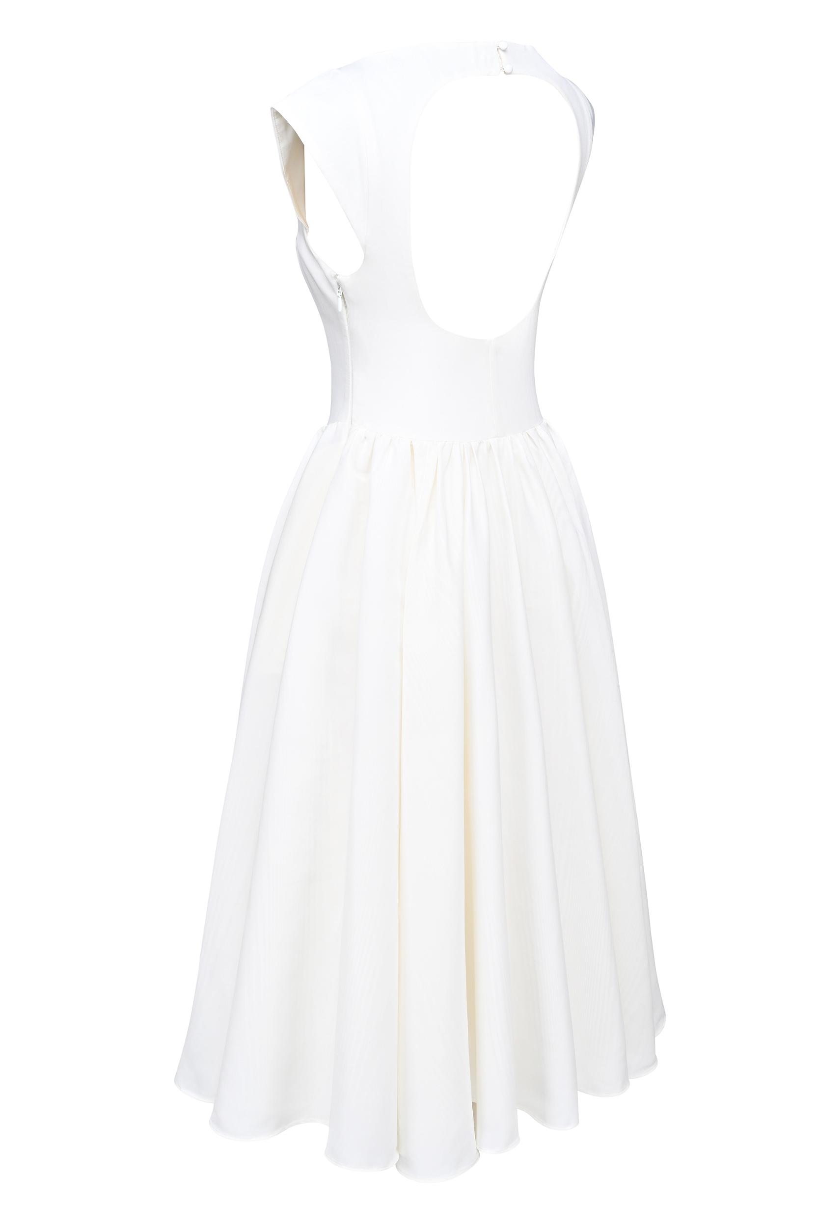 Debutante  ivory moire satin midi dress Product Image