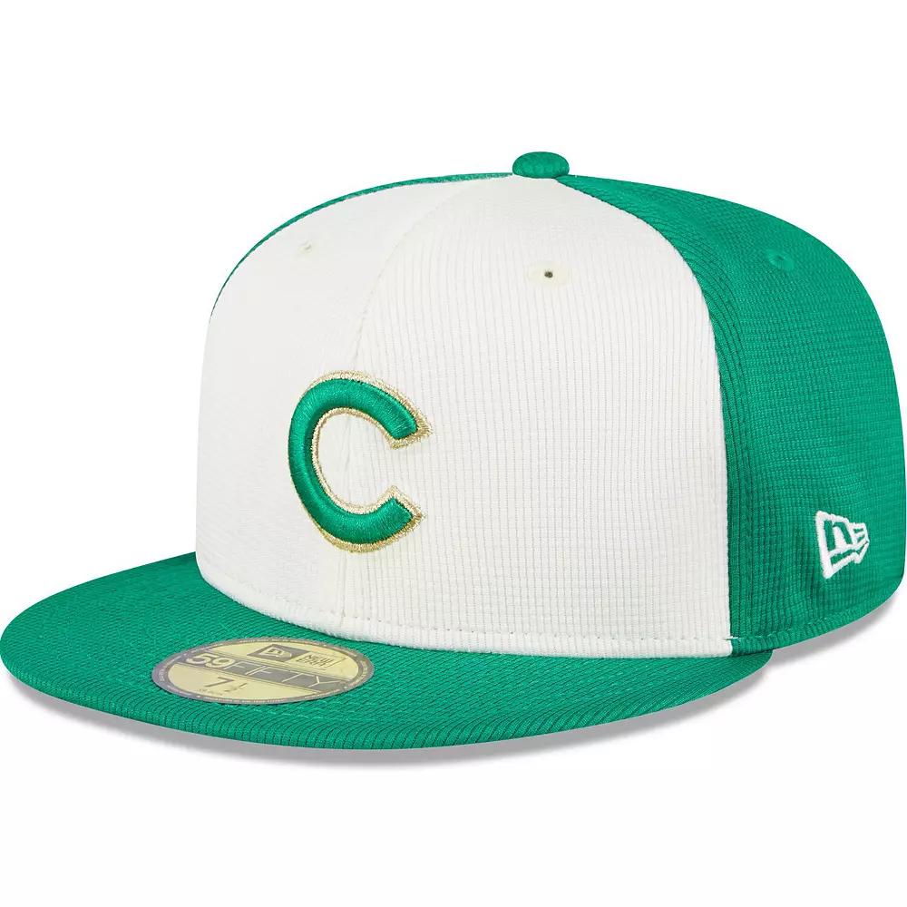 Men's New Era White/Green Chicago Cubs 2024 St. Patrick's Day 59FIFTY Fitted Hat, Size: 7 1/8 Product Image
