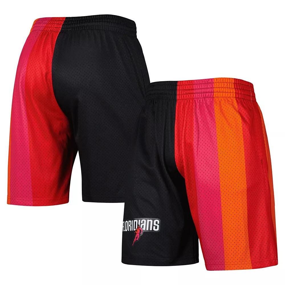 Men's Mitchell & Ness Black Miami Heat Hardwood Classics 2005 Split Swingman Shorts,  Product Image