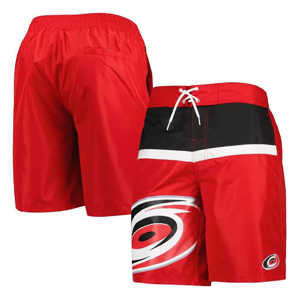 Men's Starter Red Carolina Hurricanes Sea Wind Swim Trunks, Size: Medium Product Image