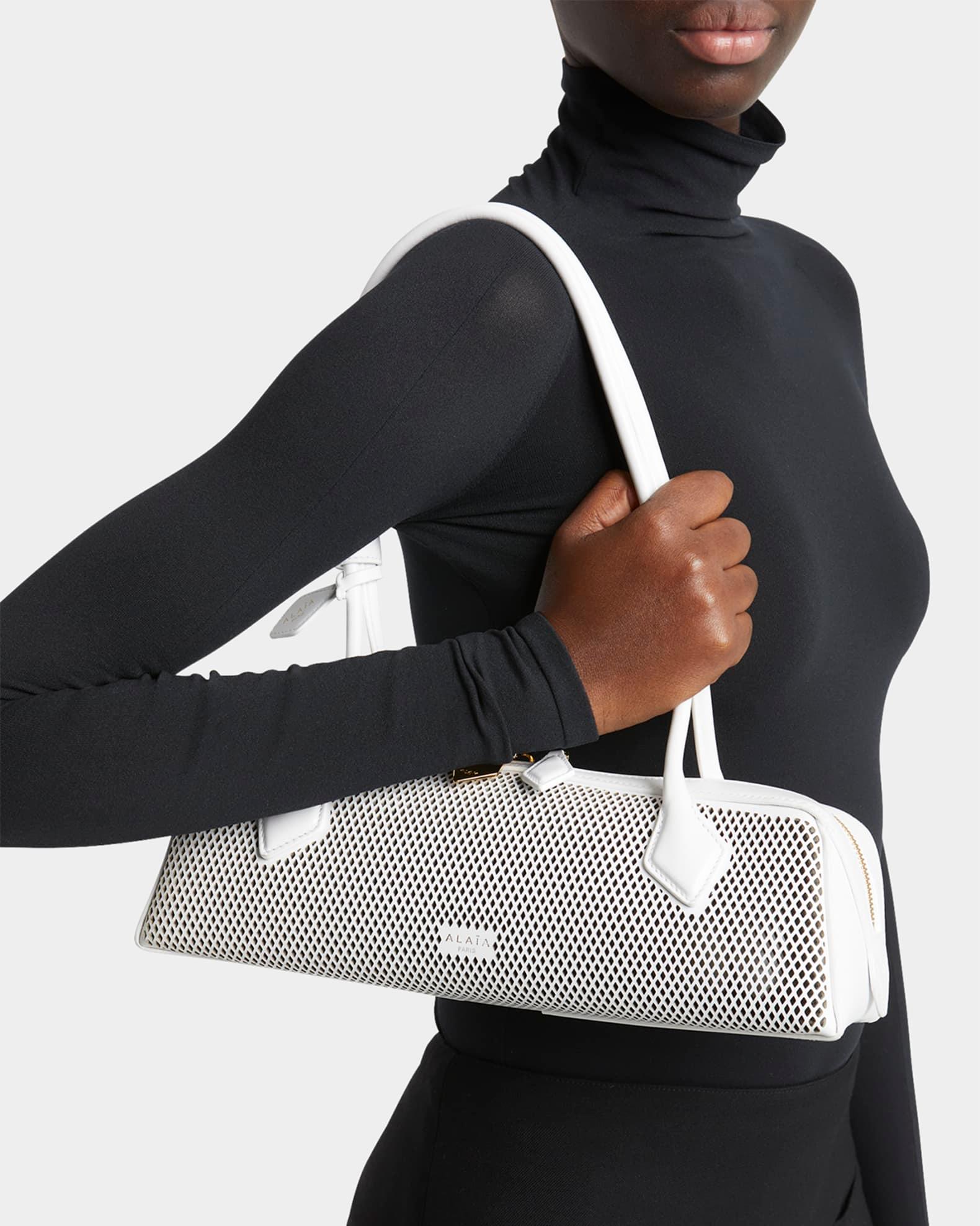 Le Teckel Medium Shoulder Bag in Fishnet Leather Product Image