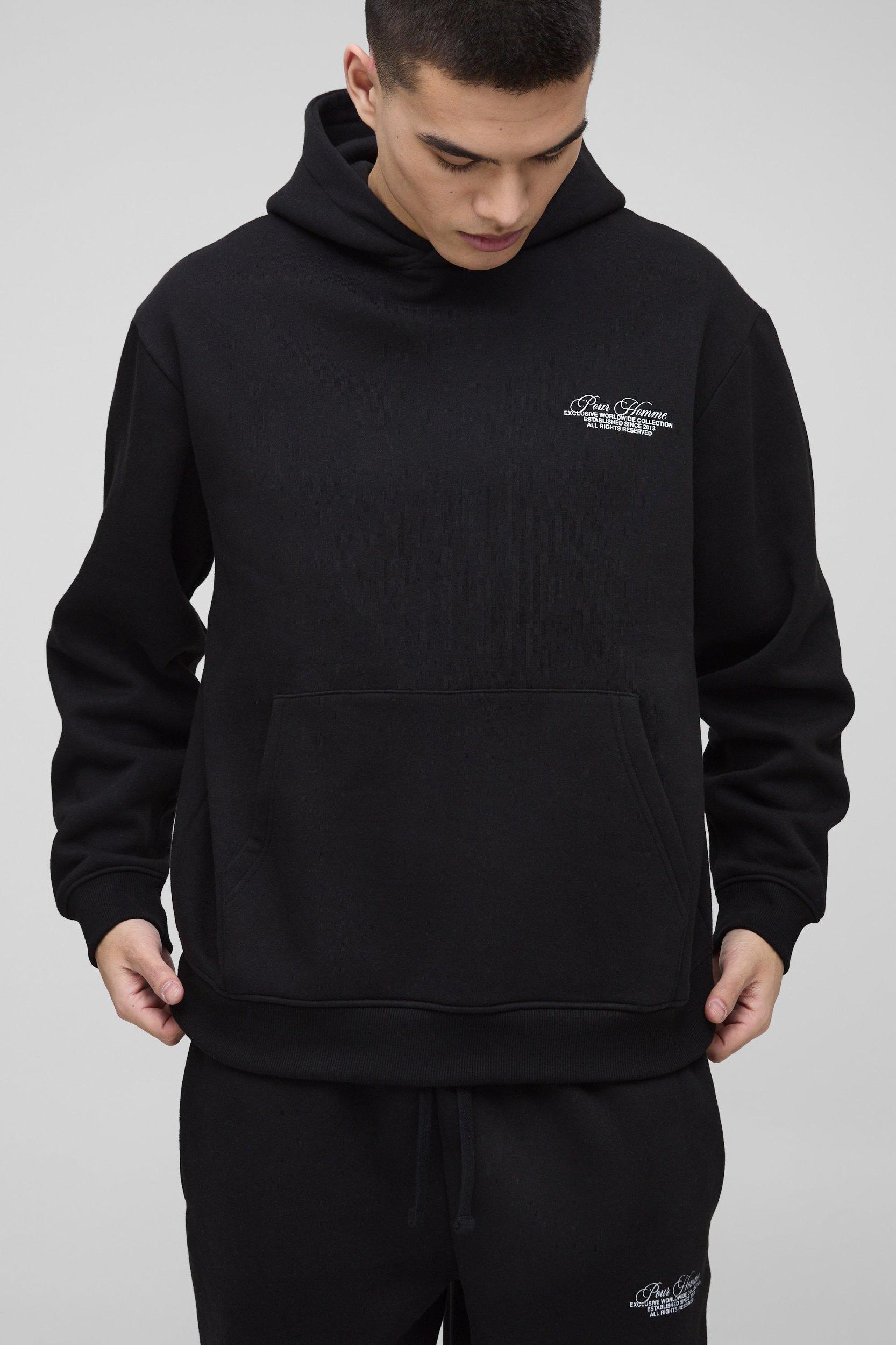 Oversized Homme Hooded Split Hem Tracksuit | boohooMAN USA Product Image