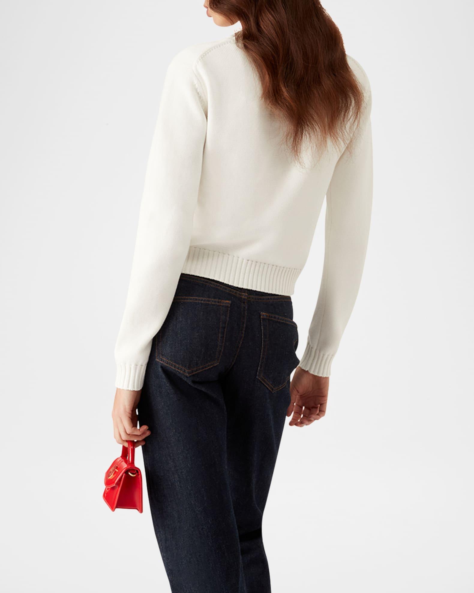 Mushroom Emblem Knit Crewneck Sweater Product Image