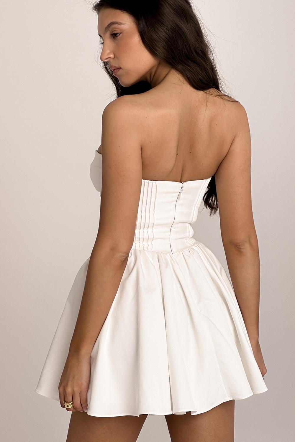 Katherine  white strapless corset mini dress Product Image