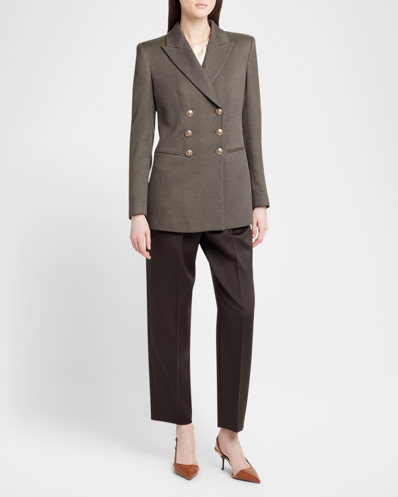 Silk Cotton Double-Breasted Blazer Product Image