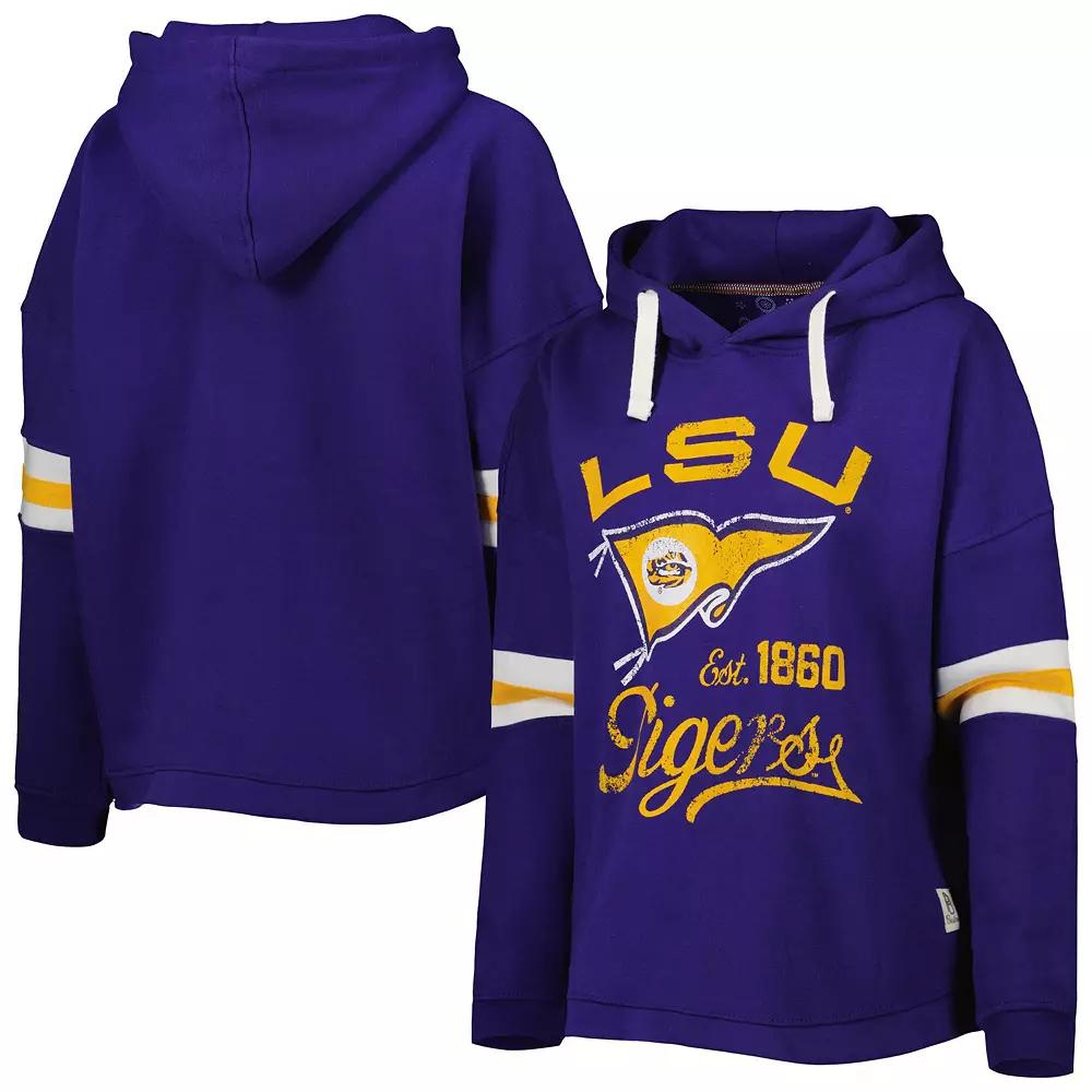 Women's Pressbox Purple LSU Tigers Super Pennant Pullover Hoodie,  Product Image