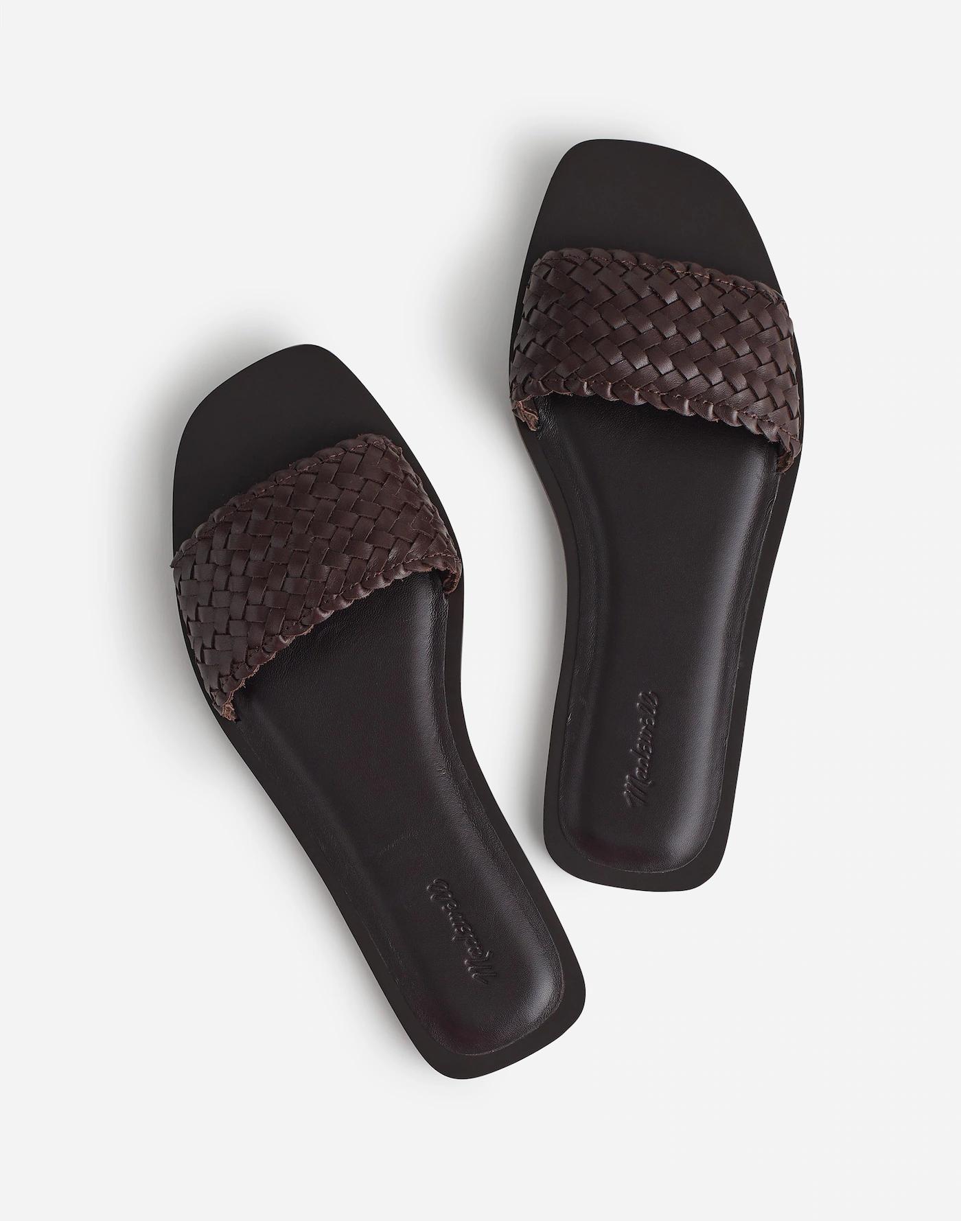 The Cora Slide Sandal in Woven Leather Product Image