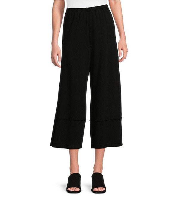 Bryn Walker Bamboo French Terry Elastic Waist Flare Leg Crop Pants Product Image