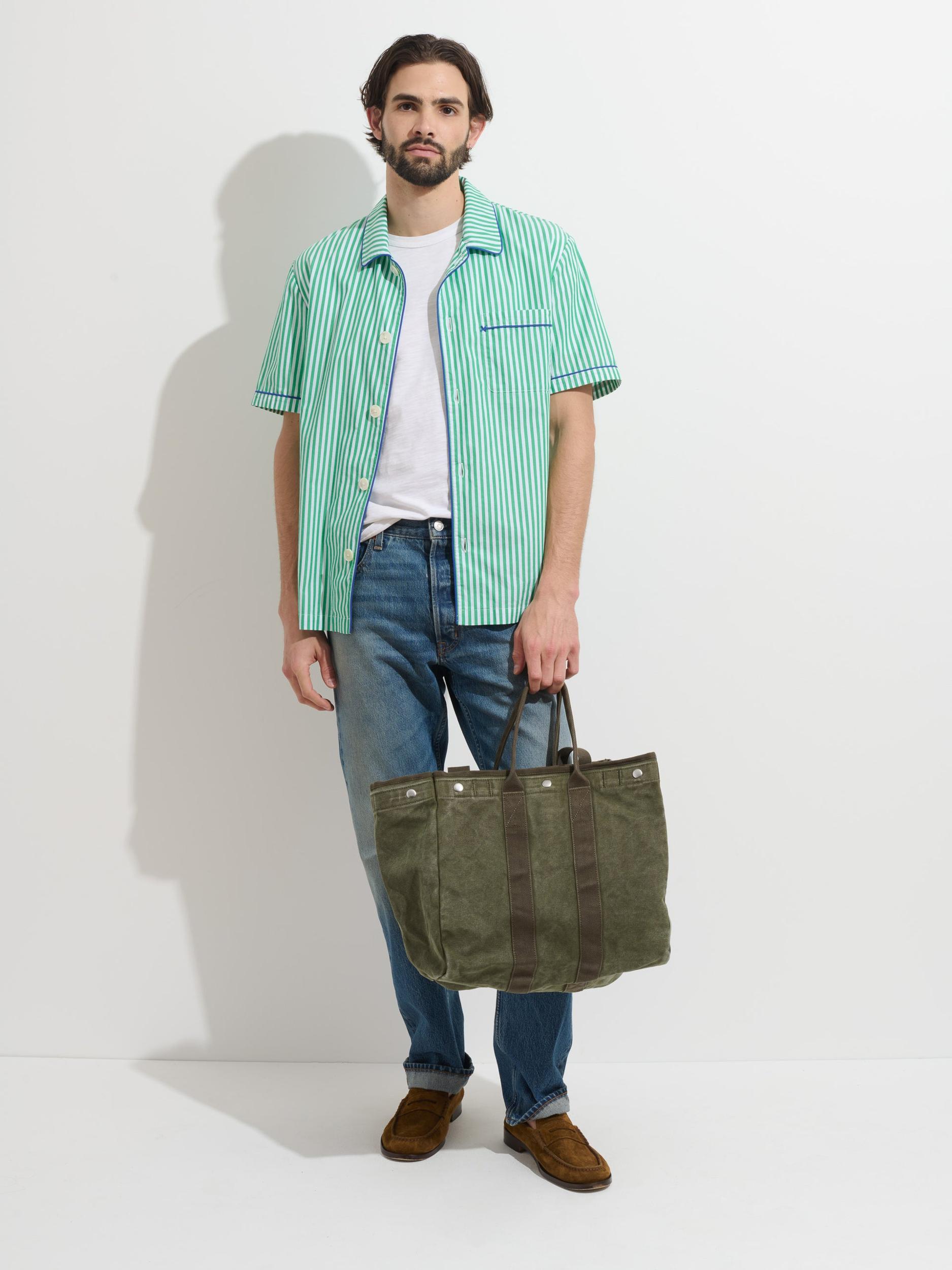 P'Jimmies Short Sleeve Sleep Shirt In Stripe Product Image