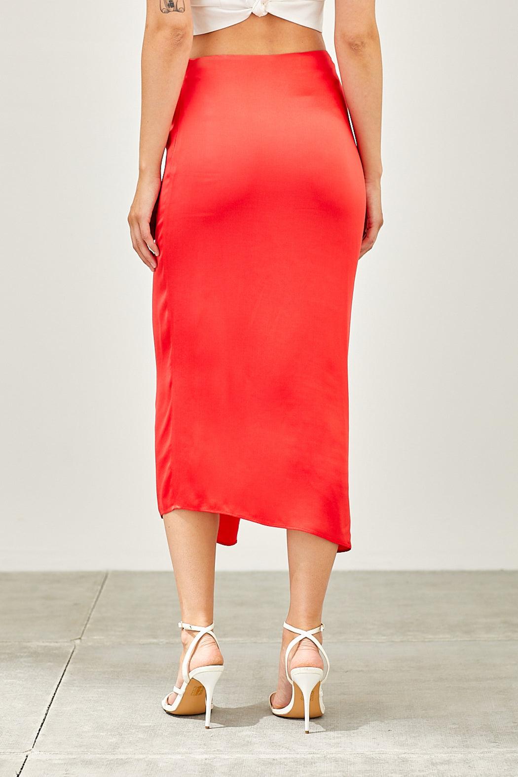 Ruffle Satin Skirt Product Image