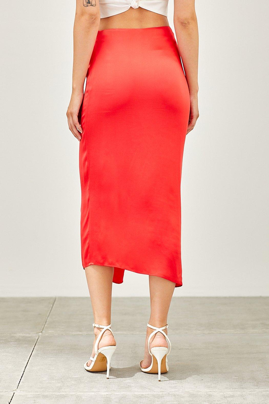 Ruffle Satin Skirt Product Image