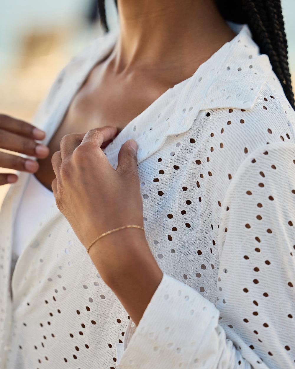 The Santorini - Luxe Eyelet Resort Shirt Product Image