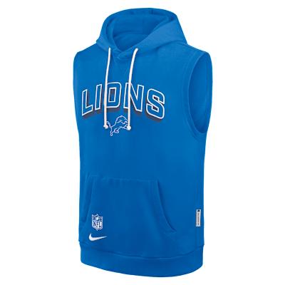 Detroit Lions Sideline Men's Nike Dri-FIT NFL Sleeveless Pullover Hoodie Product Image