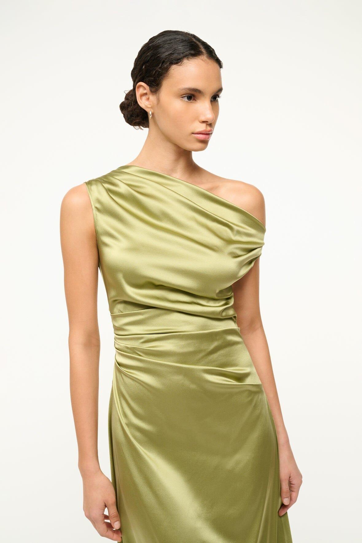 PHARE SILK DRESS | MOSS Product Image