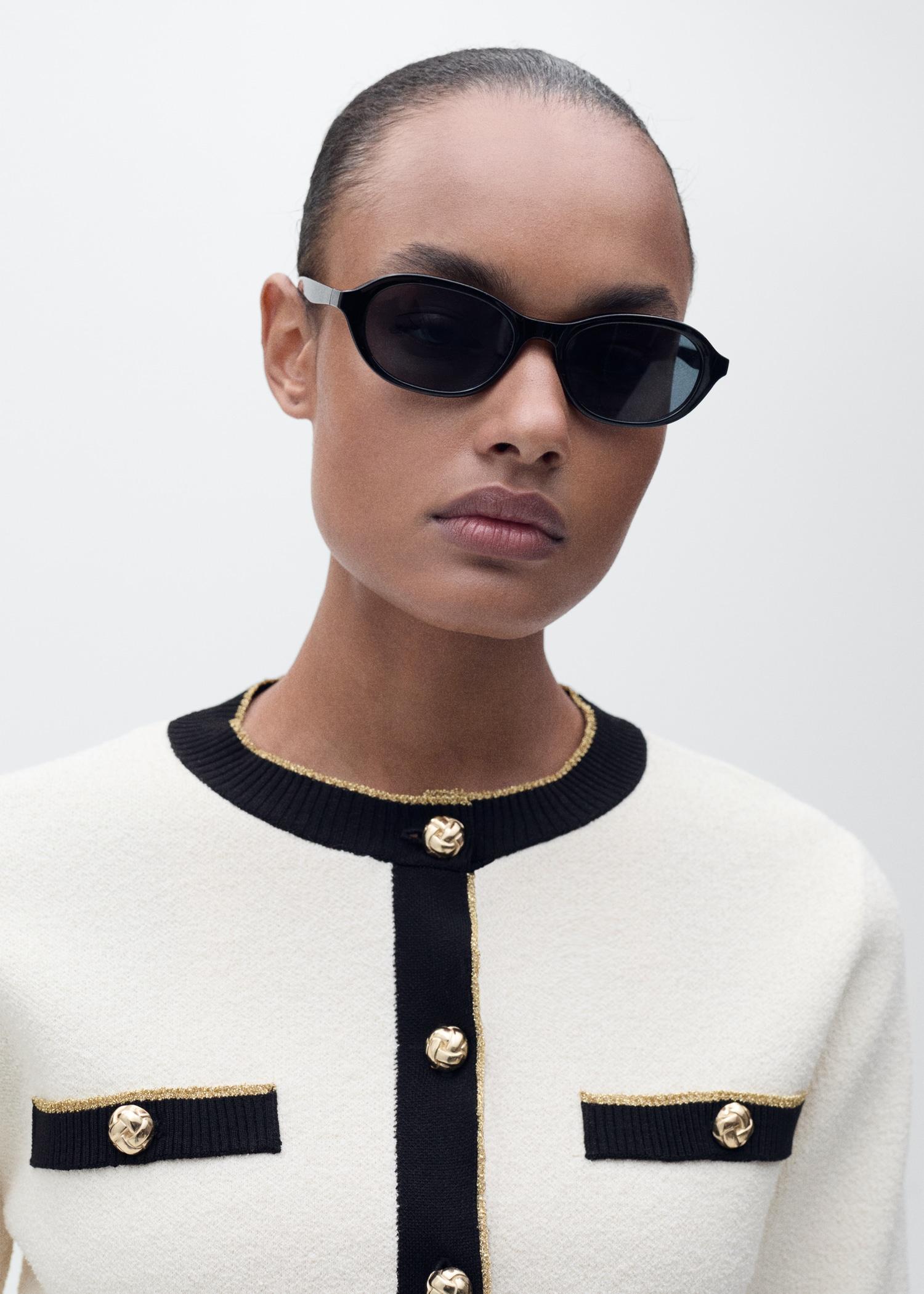 Knitted cardigan with double trim - Women | MANGO USA Product Image