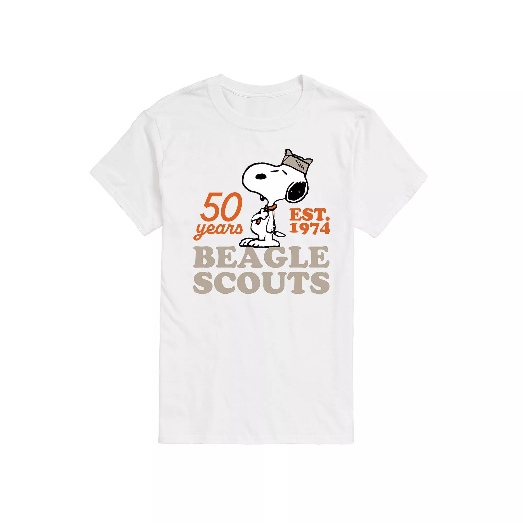 Men's Peanuts Beagle Scout Snoopy Hat Logo Graphic Tee,  Product Image