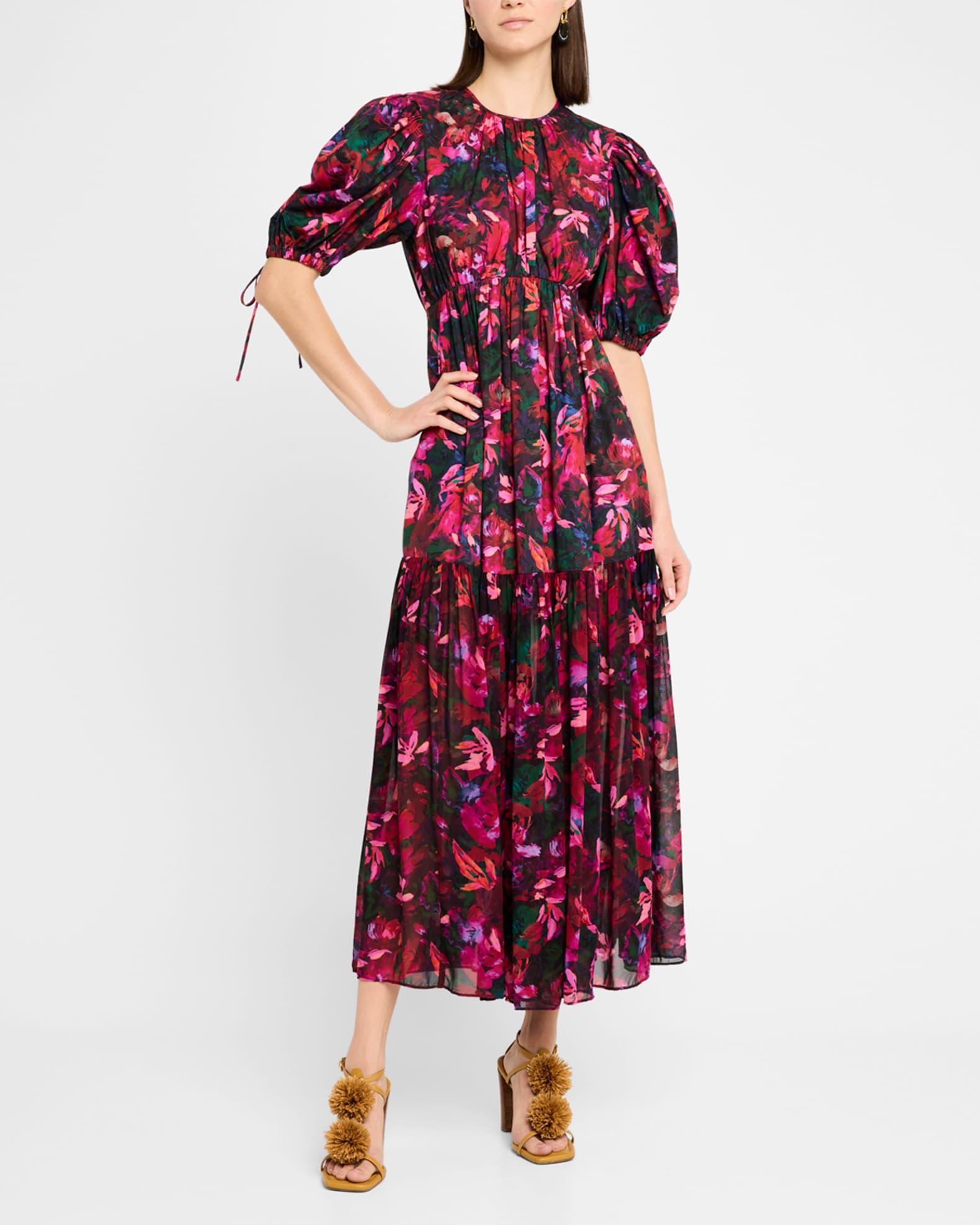 Collage Hibiscus Midi Dress Product Image